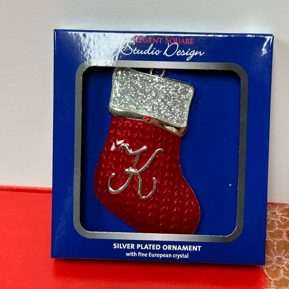 Regent Square Studio Christmas
Silver Plated Monogramed ornament letter K - Picture 3 of 6